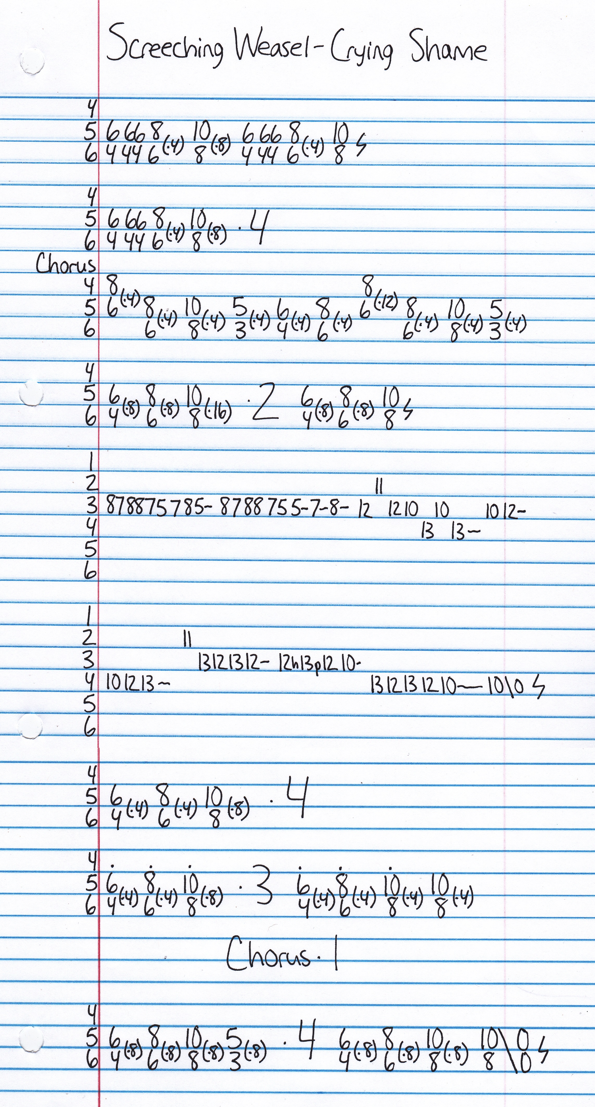 High quality guitar tab for Crying Shame by Screeching Weasel off of the album Some Freaks Of Atavism. ***Complete and accurate guitar tab!***